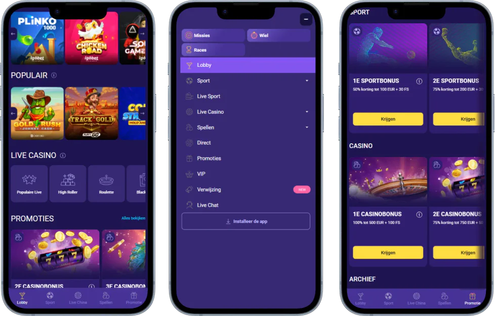 Mobiele versie van Lalabet Casino voor smartphone en tablet